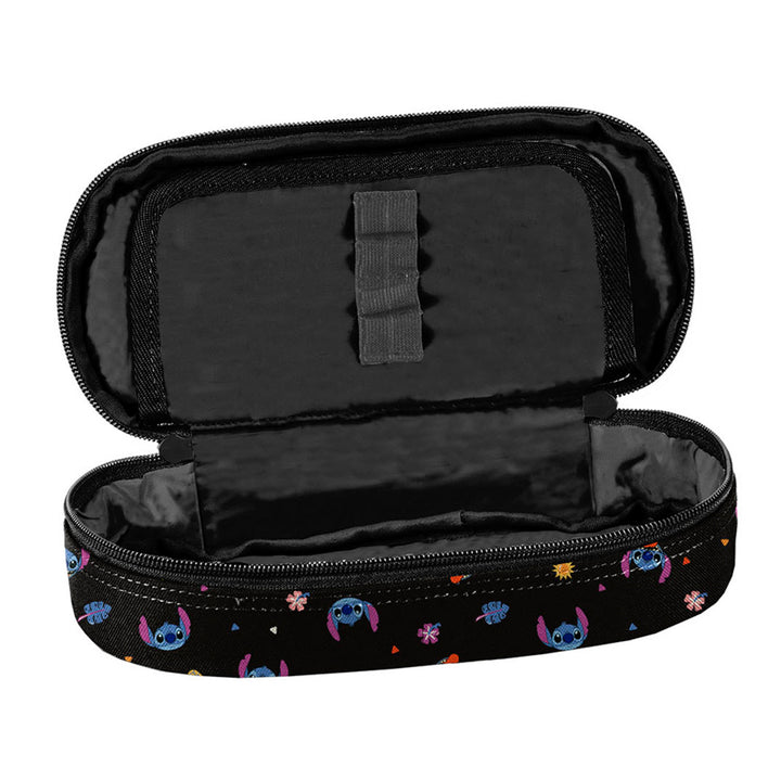 Stitch Paso School Set, backpack with three compartments, a laptop sleeve, and a reinforced bottom; pencil case with elastic loops for supplies; shoe bag that can be worn on the back; DS26MM