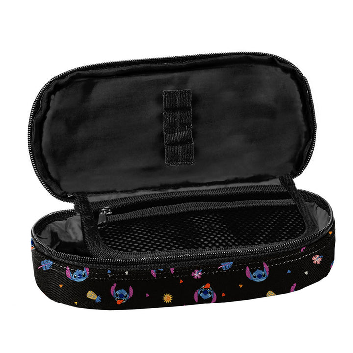 Stitch Paso School Set, backpack with three compartments, a laptop sleeve, and a reinforced bottom; pencil case with elastic loops for supplies; shoe bag that can be worn on the back; DS26MM