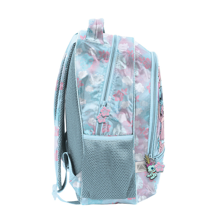 Stitch Paso School Set, backpack with two compartments, reflective elements, and a padded back panel; pencil case (empty) with loops for stationery; shoe bag that can be worn on the back, DS26WW