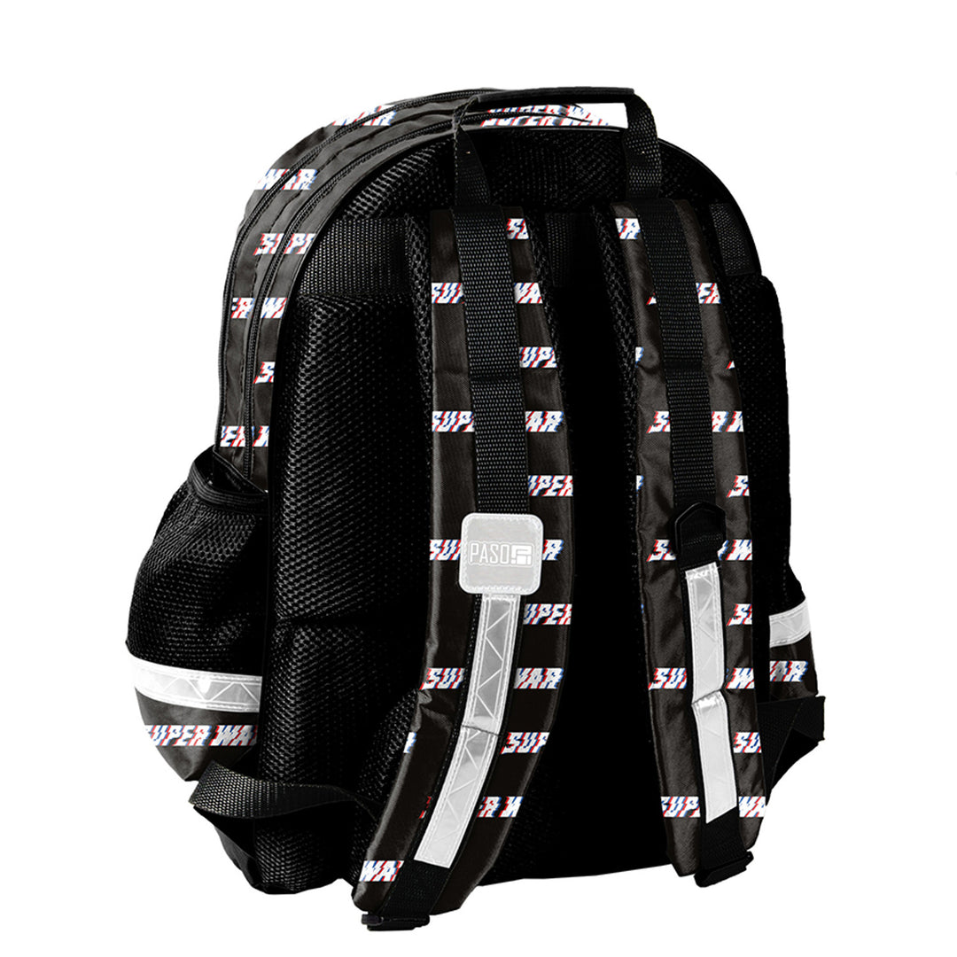 Captain America Paso School Set, backpack with two compartments, reflective elements, and reinforced back panel; pencil case (empty) with pen loops; shoe bag that can be worn on the back, AV26KK