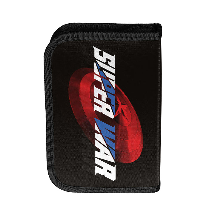 Captain America Paso School Set, backpack with two compartments, reflective elements, and reinforced back panel; pencil case (empty) with pen loops; shoe bag that can be worn on the back, AV26KK