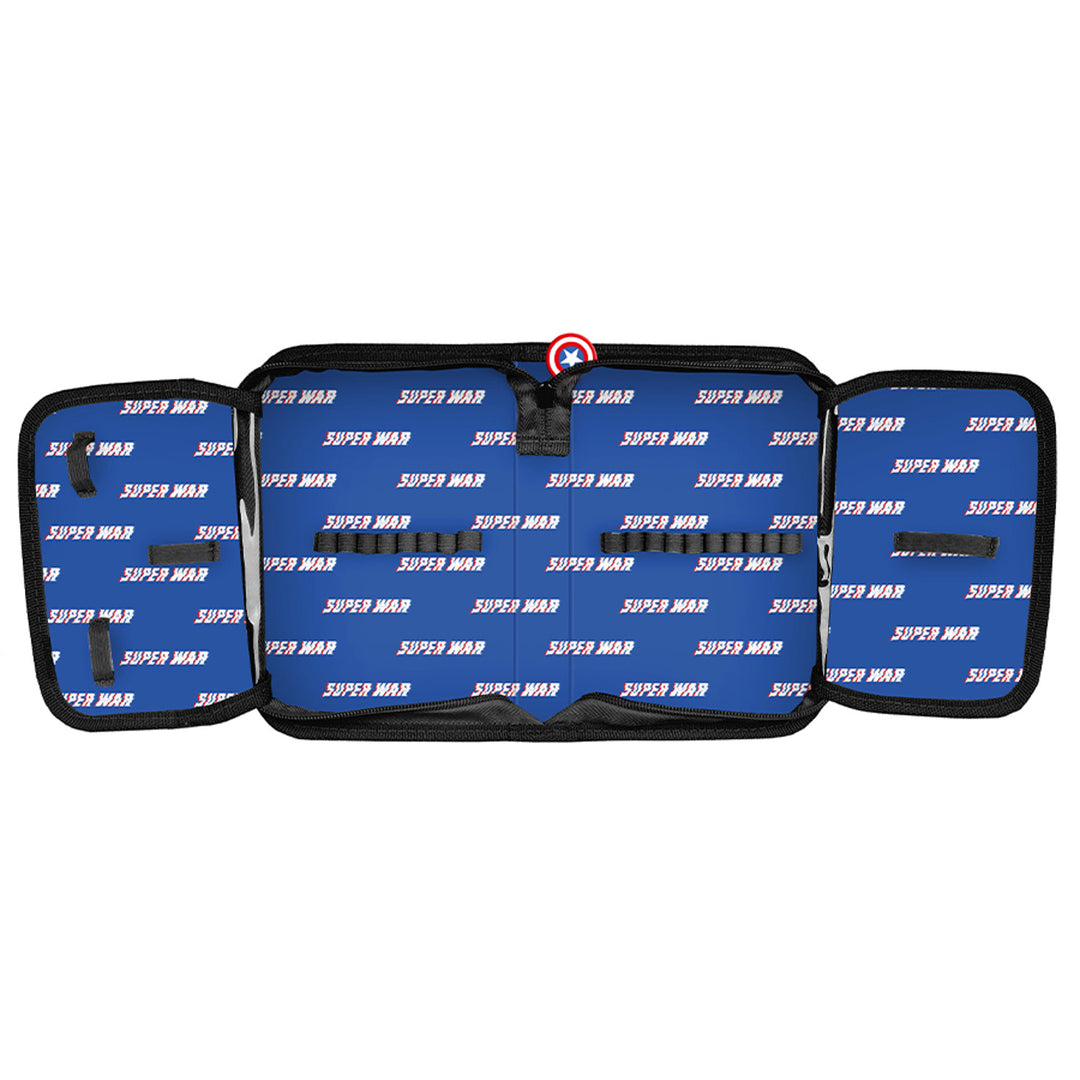 Captain America Paso School Set, backpack with two compartments, reflective elements, and reinforced back panel; pencil case (empty) with pen loops; shoe bag that can be worn on the back, AV26KK