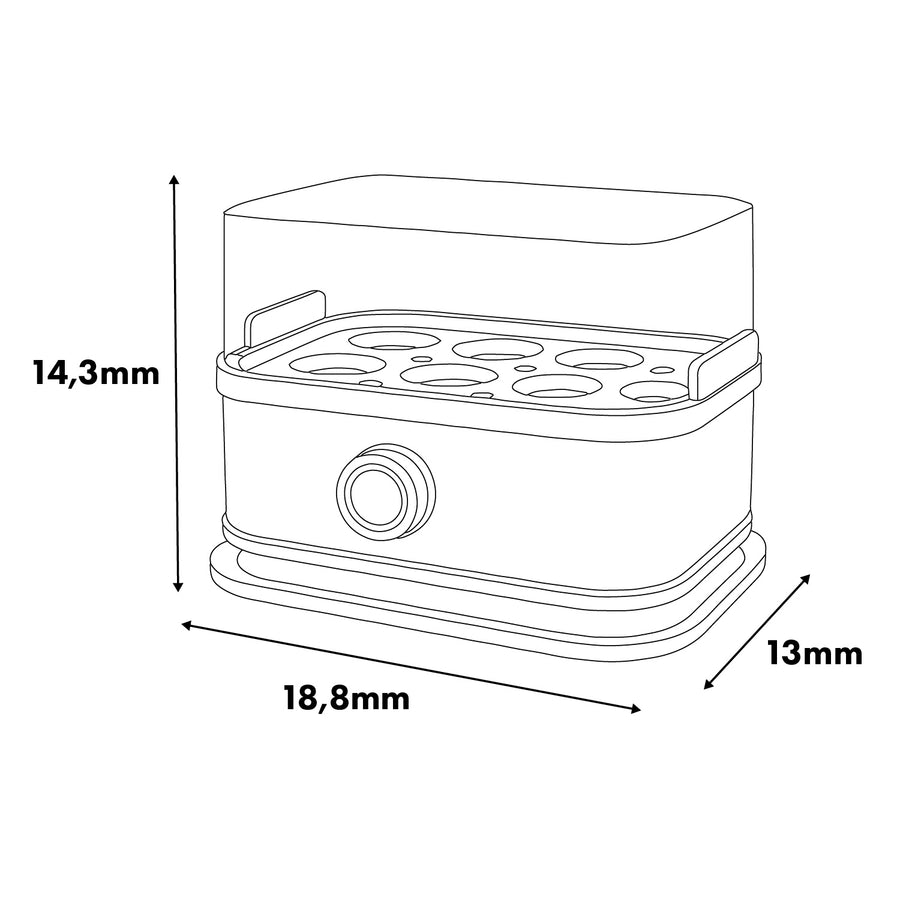 GreenBlue Automatic Egg Cooker, 200W, holds up to 6 eggs, measuring cup included, 220-240V~, 50/60 Hz, GB359