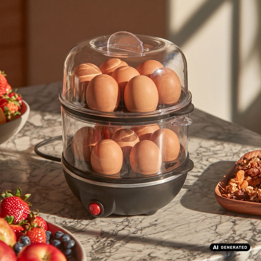 GreenBlue 2-Tier Egg Cooker for 14 Eggs, 350W, holds up to 14 eggs, 220–240 V~, 50/60 Hz, GB358