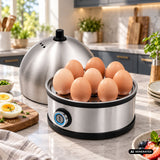 GreenBlue Stainless Steel Egg Cooker, 200W, holds up to 7 eggs, measuring cup included, 220-240V~, 50/60 Hz, GB357