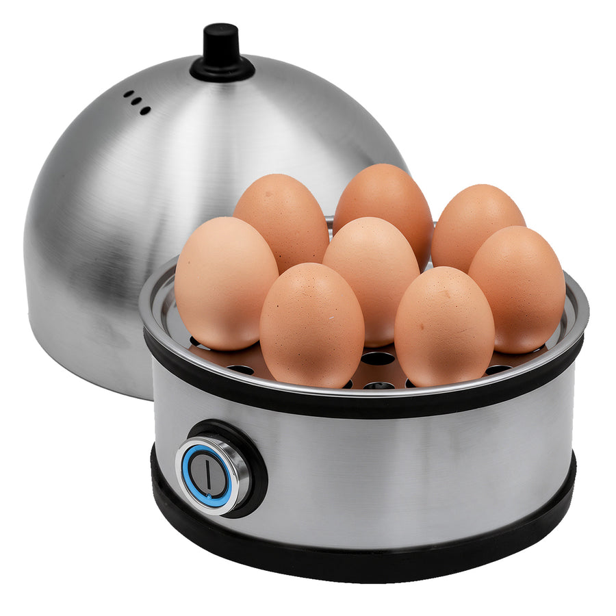 GreenBlue Stainless Steel Egg Cooker, 200W, holds up to 7 eggs, measuring cup included, 220-240V~, 50/60 Hz, GB357