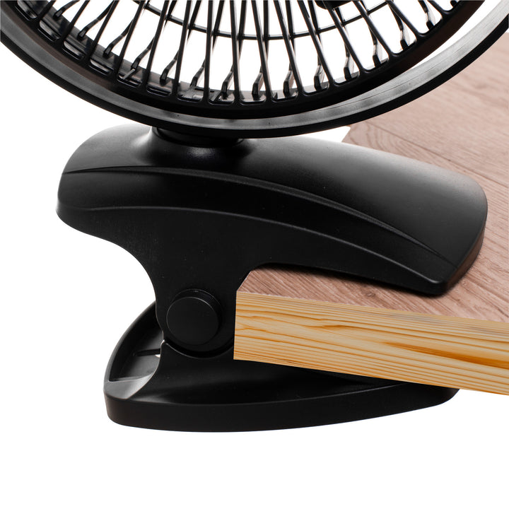 Desk fan with clip, rechargeable, 15.5 cm, 360° rotation, USB-C, Adler