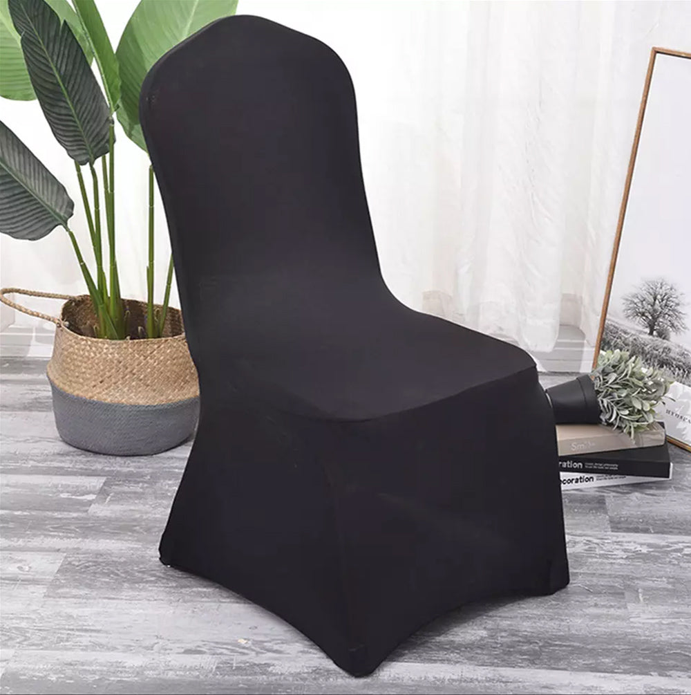 GreenBlue Black Catering Chair Cover, 88x50x45 cm, Spandex, GB373, 4 pieces
