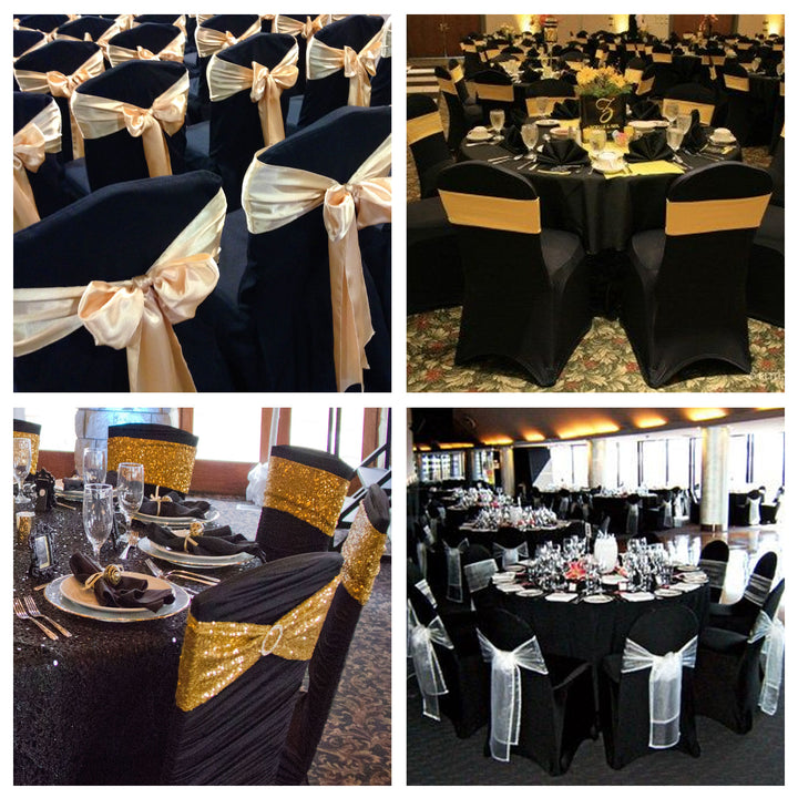 GreenBlue Black Catering Chair Cover, 88x50x45 cm, Spandex, GB373, 2 pieces