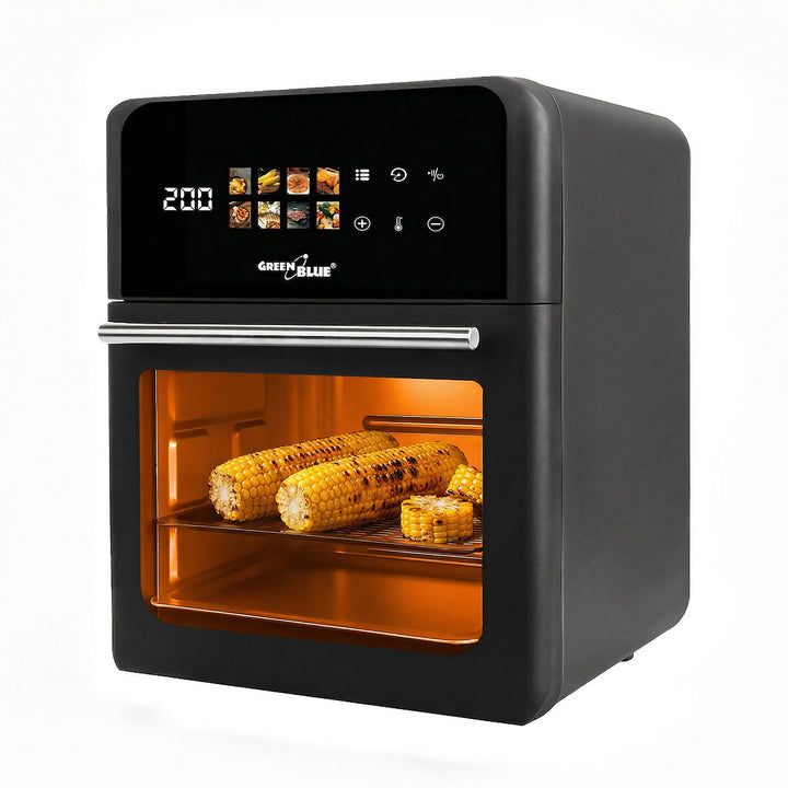 GreenBlue AIR FRYER Oil-Free Air Fryer, 1800W, 10L capacity, 8 programs, accessories, timer, GB950 + 100 16cm paper liners