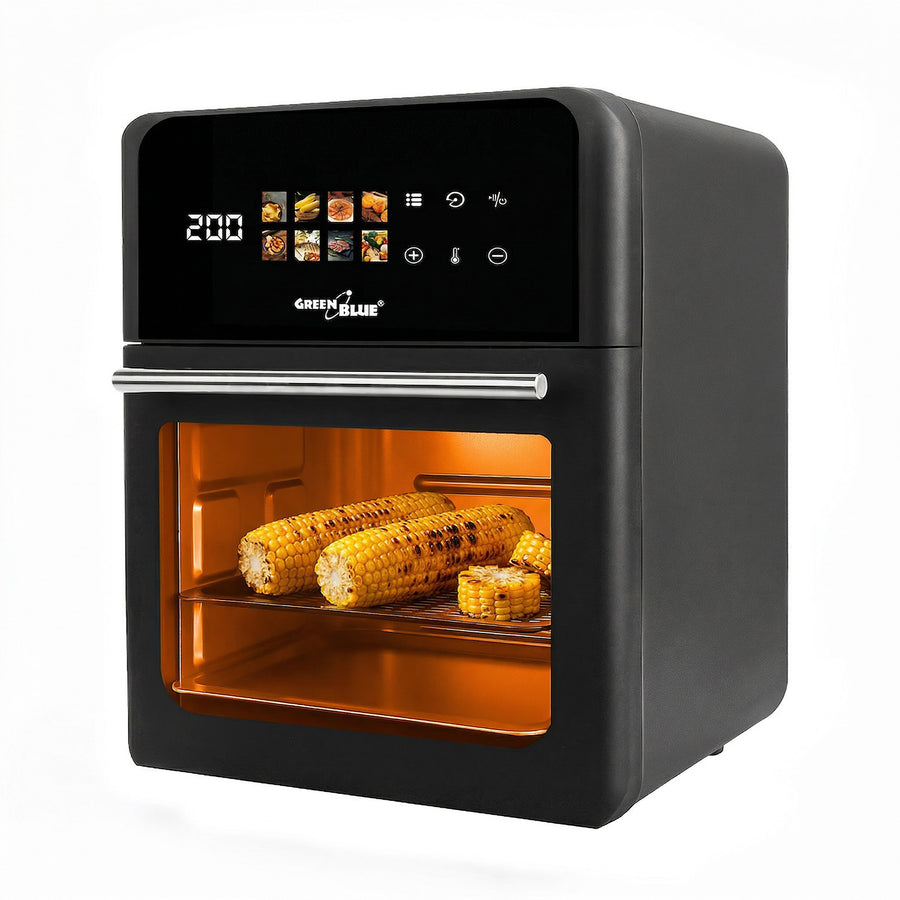 GreenBlue AIR FRYER Oil-Free Air Fryer, 1800W, 10L capacity, 8 programs, accessories, timer, GB950 + 100 16cm paper liners