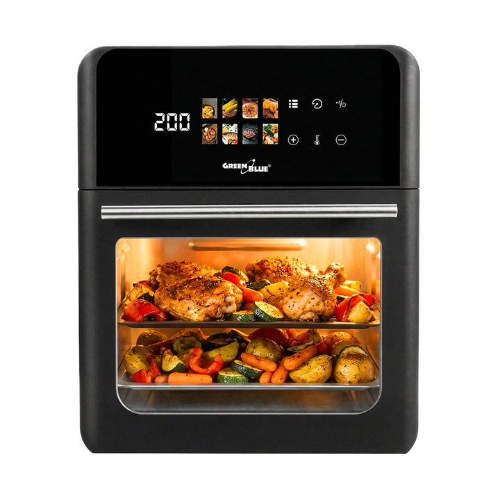 GreenBlue AIR FRYER Oil-Free Air Fryer, 1800W, 10L capacity, 8 programs, accessories, timer, GB950 + 100 16cm paper liners