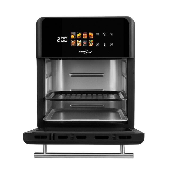 GreenBlue AIR FRYER Oil-Free Air Fryer, 1800W, 10L capacity, 8 programs, accessories, timer, GB950 + 100 16cm paper liners