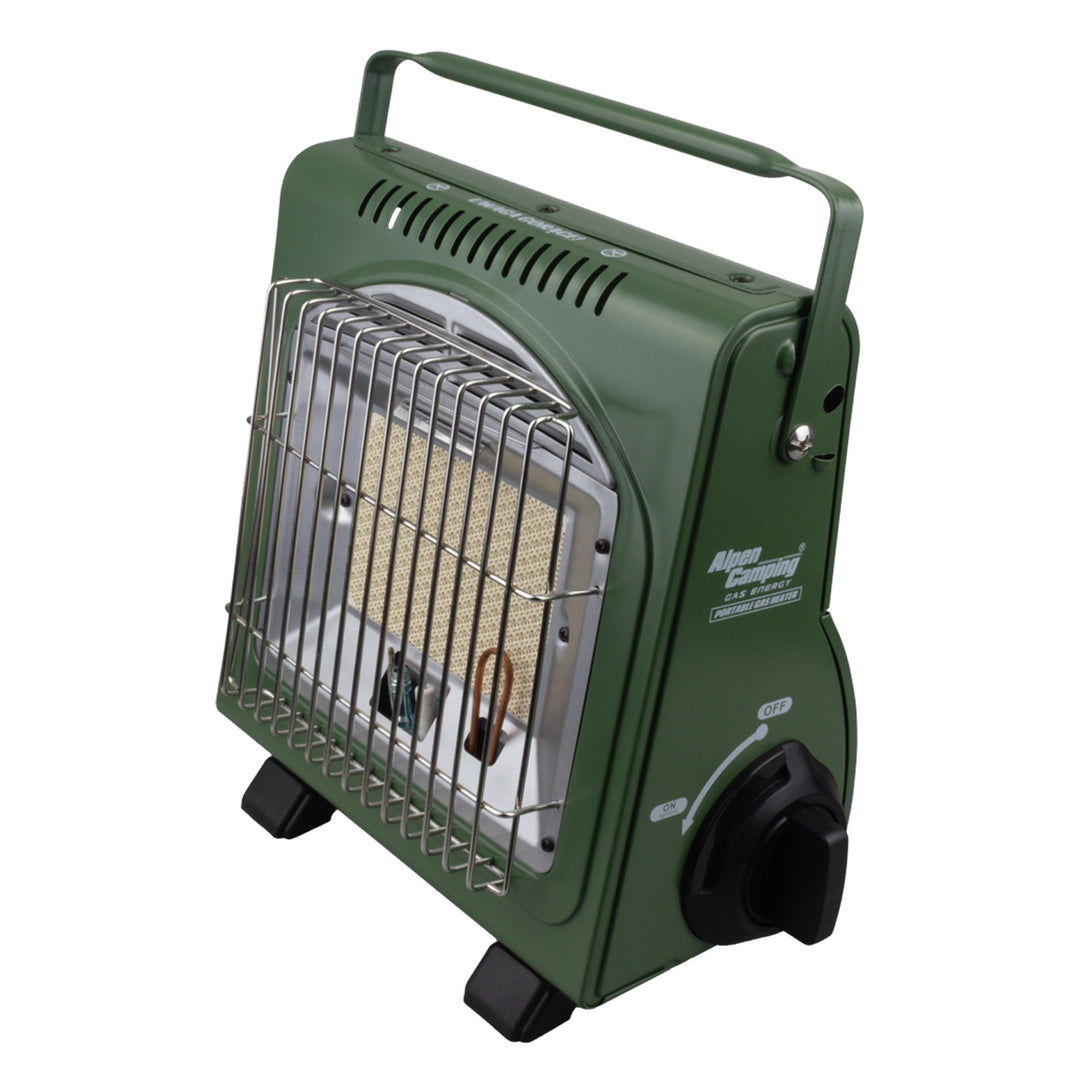 Alpen Camping portable gas stove, 2-in-1, gas consumption 124 g/h, piezoelectric ignition, ICELAND IK-1000 PRO+ 4x 227 g GreenBlue gas cartridges. Certification: Pi 0875, compliant with EN 417
