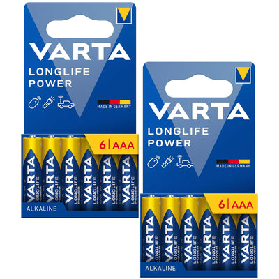 12 R-03 R03 AAA LR06 1.5V VARTA Longlife Power alkaline batteries