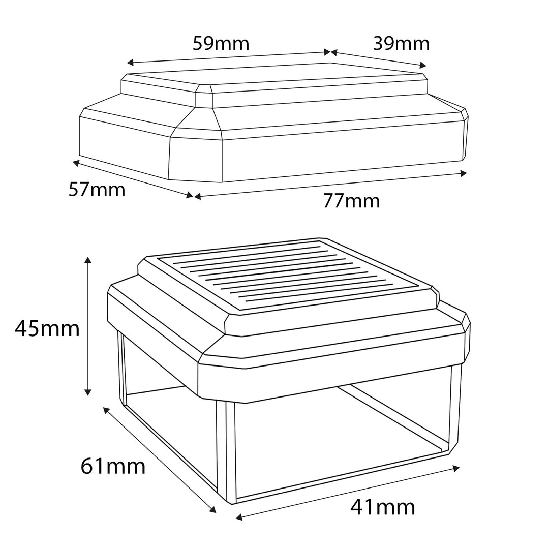 GreenBlue Solar LED Post Light, 60x40mm, Envelope-Shaped Canopy, 3200K, GB125 WW, 4 pieces