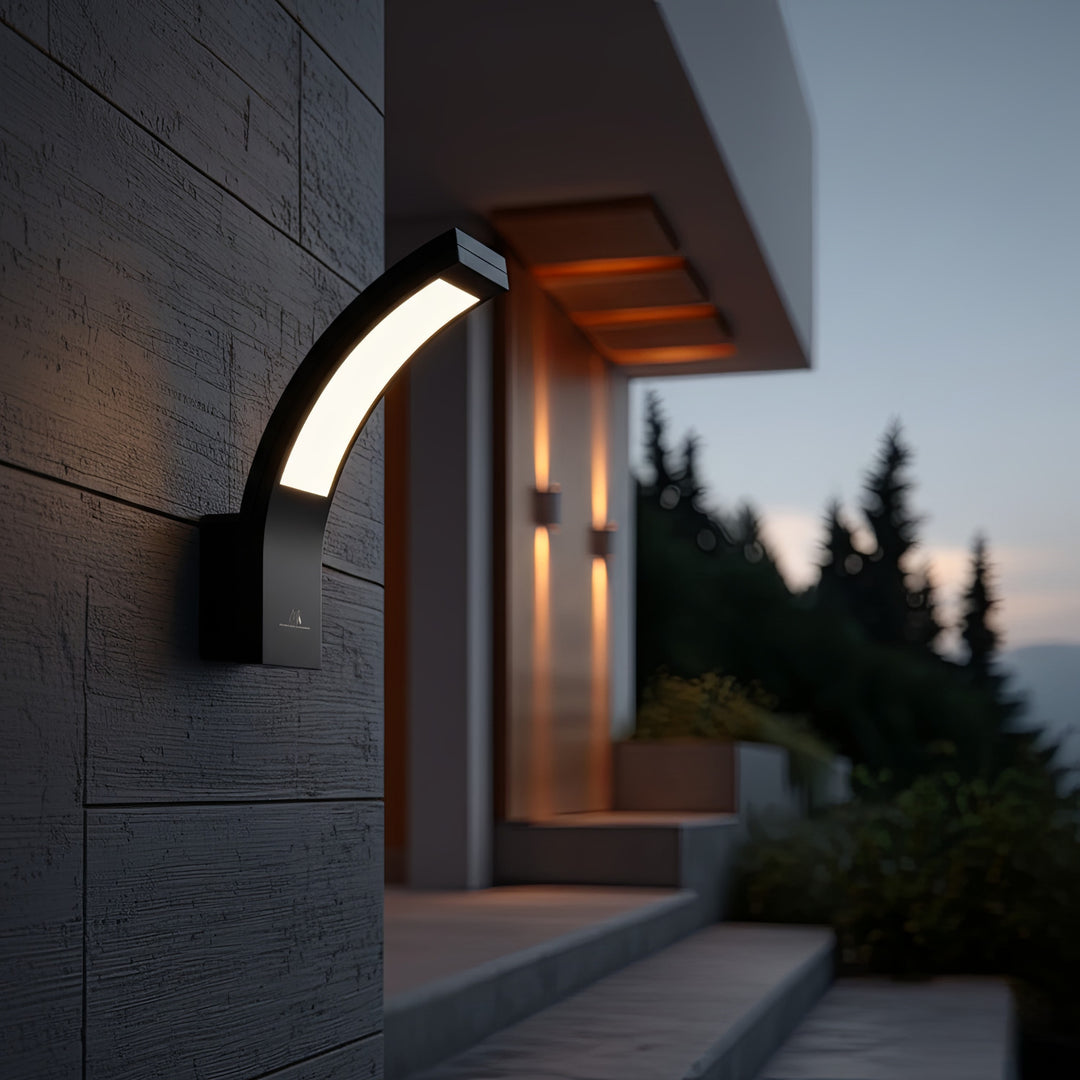 Maclean LED Facade Light, 800 lm, IP54, 10 W, natural white (4000 K), black, MCE343 B, 2 pieces