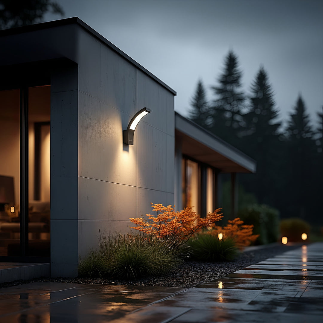 Maclean LED Facade Light, 800 lm, IP54, 10 W, natural white (4000 K), black, MCE343 B, 2 pieces