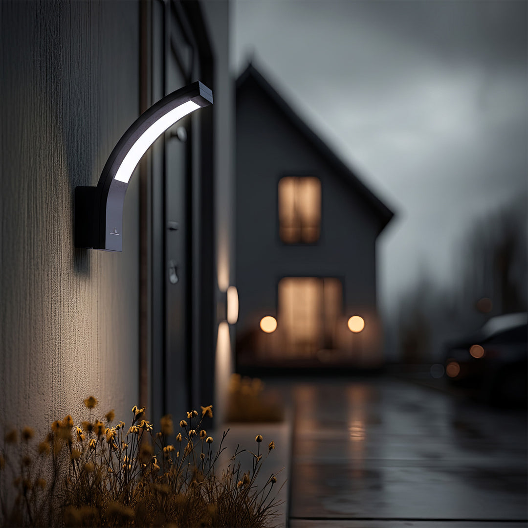 Maclean LED Facade Light, 800 lm, 10 W, natural white light (4000 K), gray, MCE343 GR, 2 pieces