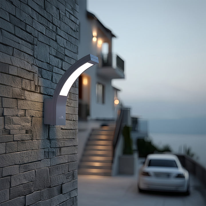Maclean LED Facade Light, 800 lm, 10 W, natural white light (4000 K), gray, MCE343 GR, 2 pieces