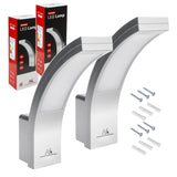 Maclean LED Facade Light, 800 lm, IP54, 10 W, natural white (4000 K), silver, MCE343 SV, 2 pieces