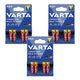 12 R-03 R03 AAA 1.5V alkaline batteries, Varta Longlife Max Power