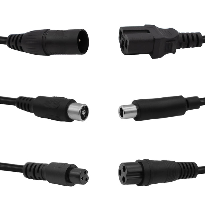 Maclean Energy Universal Charger/Power Supply for Scooters, 54.6V DC, 2A, Max 110W, Fast Charging, 6 Plugs, MCE665