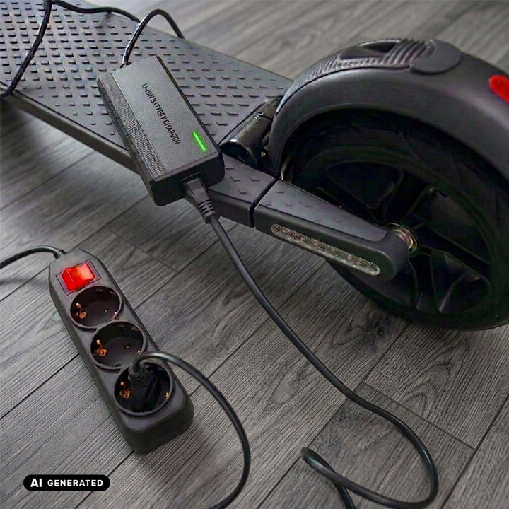 Maclean Energy Universal Charger/Power Supply for Scooters, 54.6V DC, 2A, Max 110W, Fast Charging, 6 Plugs, MCE665