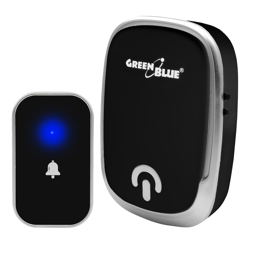 GreenBlue Wireless Doorbell, 38 melodies, 90 dB, black, range up to 200 m, GB404 B
