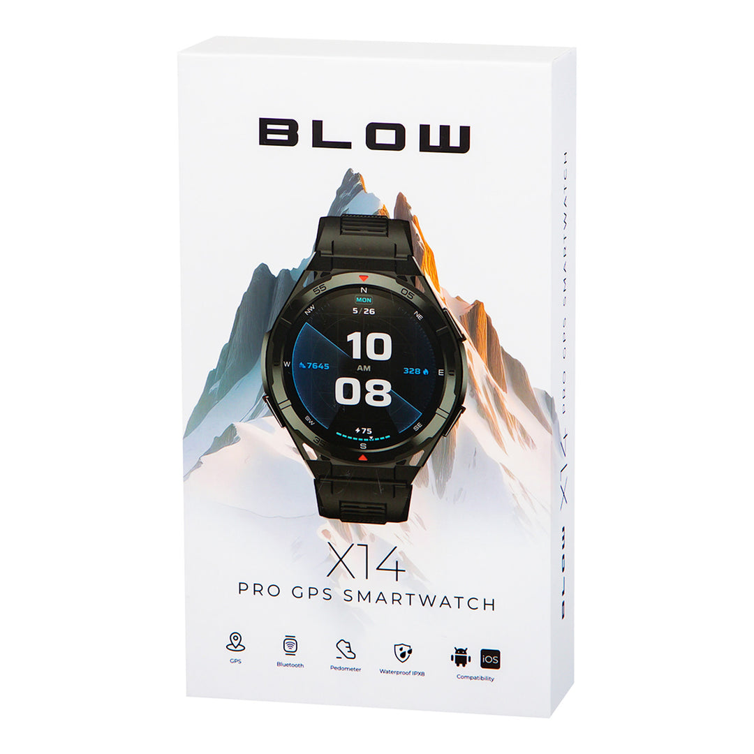 BLOW X14 Pro Smartwatch, 1.43" AMOLED Display, 490mAh Battery, GPS, 4GB RAM and 256MB Storage, Health Features, 2 Strap Colors, 89-016#