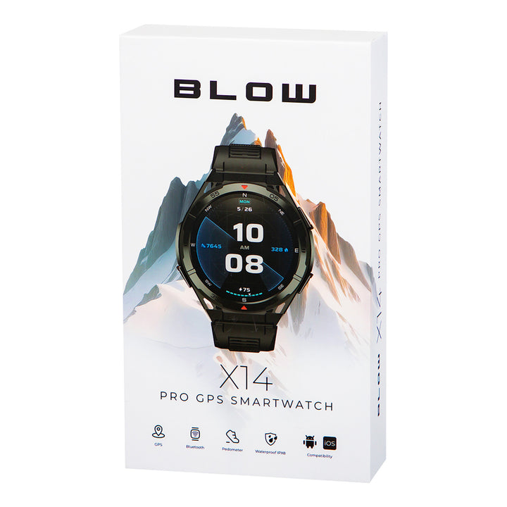 BLOW X14 Pro Smartwatch, 1.43" AMOLED Display, 490mAh Battery, GPS, 4GB RAM and 256MB Storage, Health Features, 2 Strap Colors, 89-016#
