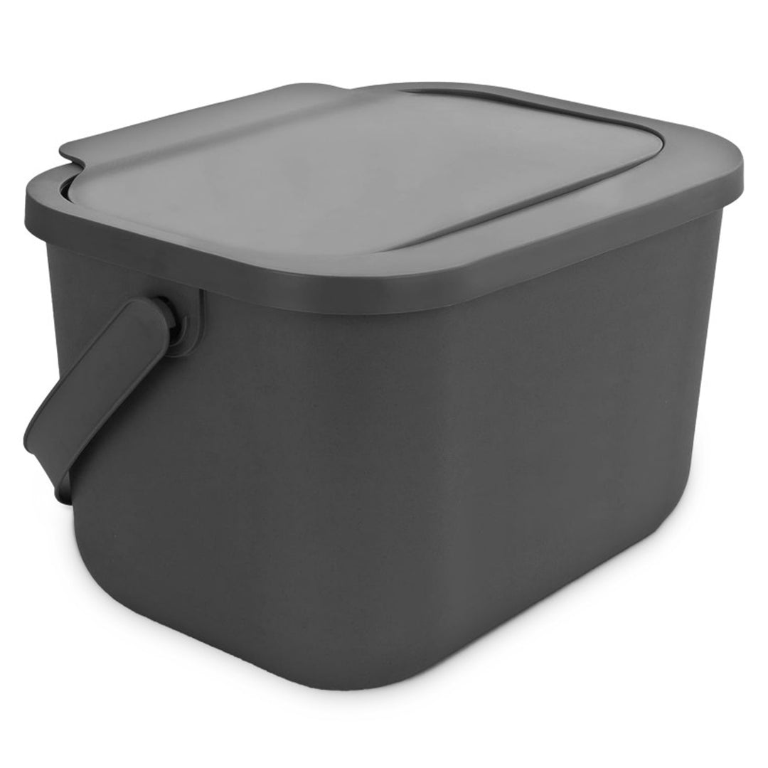 6-liter gray Bini Practic organic waste bin + 5 Practic charcoal filters