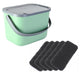6-liter green-gray Bini Practic bio-waste bin + 5 Practic carbon filters