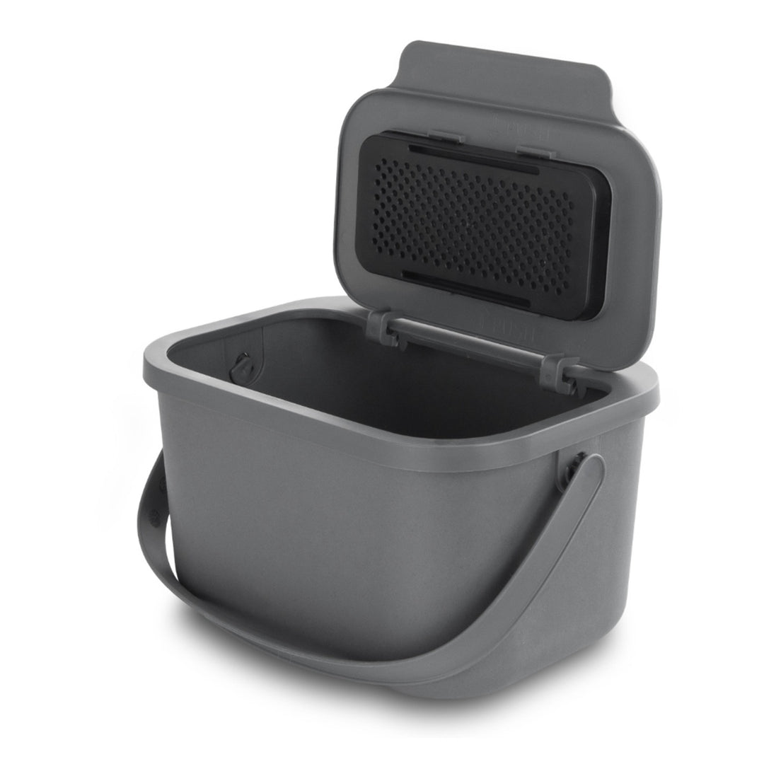 Bio-waste bin, 4.5-liter capacity, gray, Mini Bini + 5 Practic charcoal filters