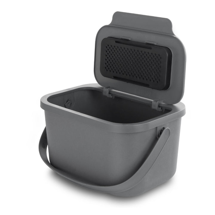 Bio-waste bin, 4.5-liter capacity, gray, Mini Bini + 5 Practic charcoal filters