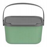 Bio-waste bin, 4.5-liter capacity, green with a gray lid, Mini Bini + 5 Practic charcoal filters