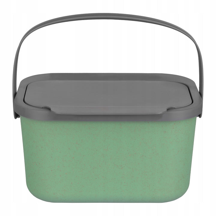 Bio-waste bin, 4.5-liter capacity, green with a gray lid, Mini Bini + 5 Practic charcoal filters