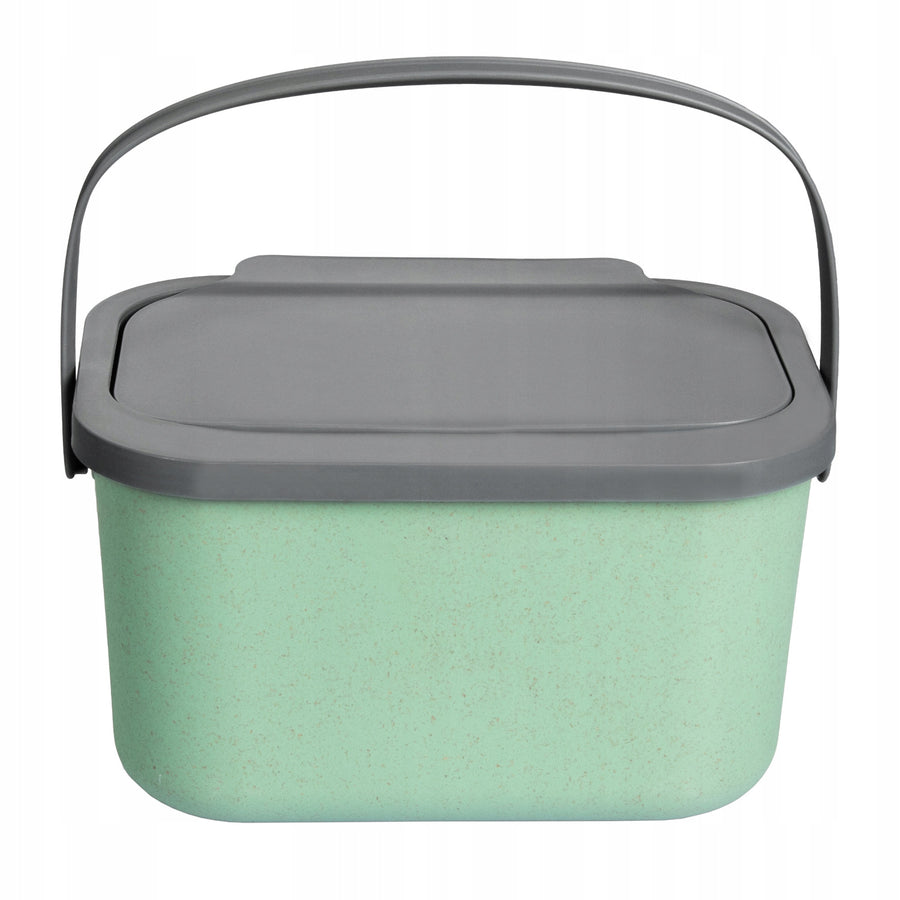 Bio-waste bin, 4.5-liter capacity, green with a gray lid, Mini Bini + 5 Practic charcoal filters