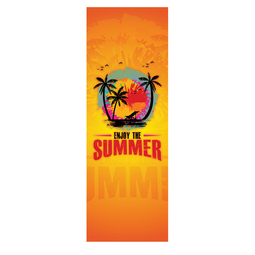 GreenBlue GB183 Classic Beech Deck Chair with "Enjoy The Summer" Print, 2 pieces