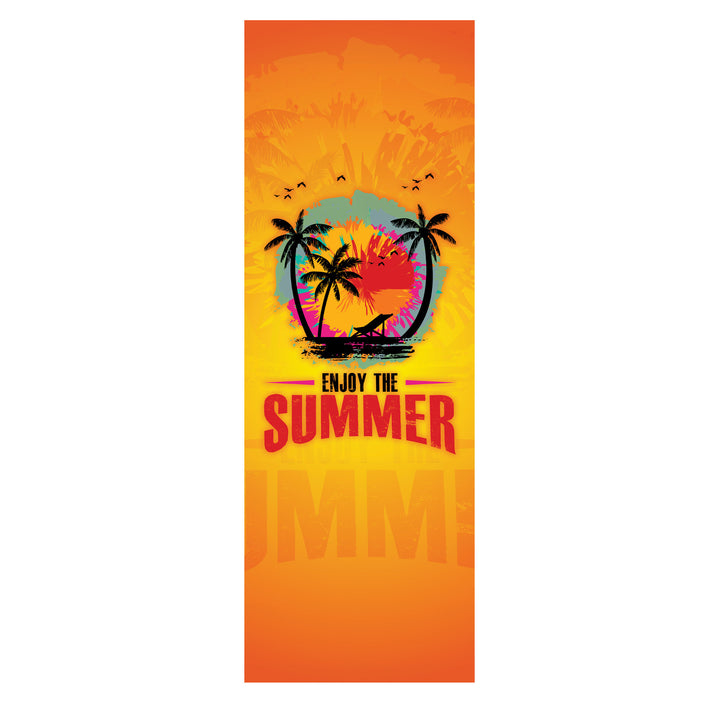 GreenBlue GB183 Classic Beech Deck Chair with "Enjoy The Summer" Print, 2 pieces