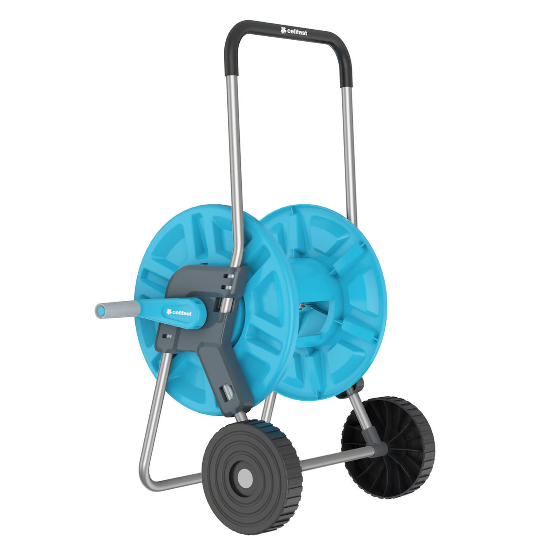 Cellfast Aluplus 1/2" 60m Hose Cart + Cellfast Economic 1/2" 30m Garden Hose