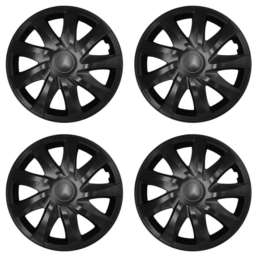 NRM DRACO 14" Universal Wheel Covers, Matte Black (Set of 4)