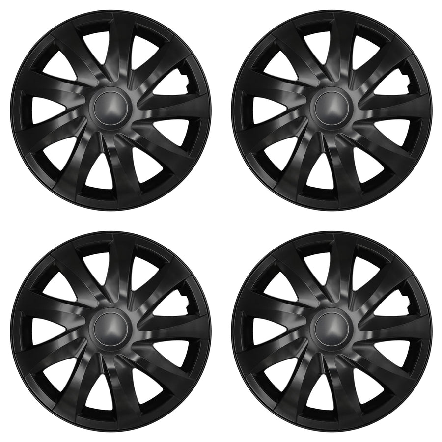 NRM DRACO 14" Universal Wheel Covers, Matte Black (Set of 4)