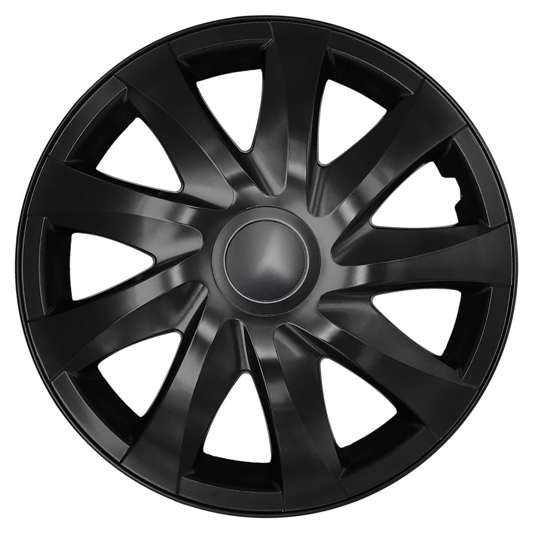 NRM DRACO 15" Universal Wheel Covers, Matte Black (Set of 4)