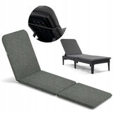Jaipur Deck Chair Cushion, dark gray, S-550 fabric, size 190x60 cm, two fastening systems, waterproof, fully machine washable, Jaipur Melange S-02A
