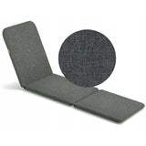 Jaipur Deck Chair Cushion, dark gray, S-550 fabric, size 190x60 cm, two fastening systems, waterproof, fully machine washable, Jaipur Melange S-02A