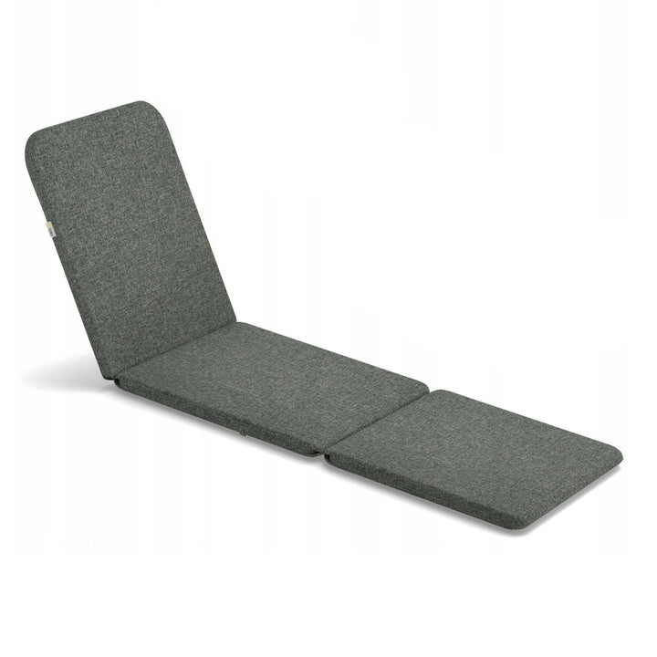 Jaipur Deck Chair Cushion, dark gray, S-550 fabric, size 190x60 cm, two fastening systems, waterproof, fully machine washable, Jaipur Melange S-02A