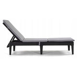 Jaipur Deck Chair Cushion, gray, S-550 fabric, size 190x60 cm, two fastening systems, waterproof, fully machine washable, Jaipur Melange S-03