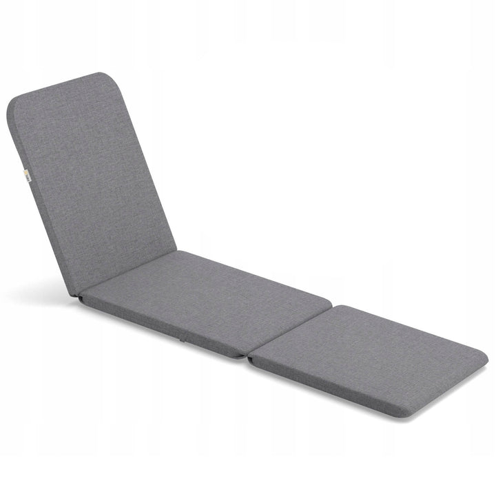 Jaipur Deck Chair Cushion, gray, S-550 fabric, size 190x60 cm, two fastening systems, waterproof, fully machine washable, Jaipur Melange S-03