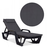 Madera Deck Chair Cushion, dark gray, S-500 fabric, size 190x55 cm, secured with an elastic strap, waterproof, Madera S-49